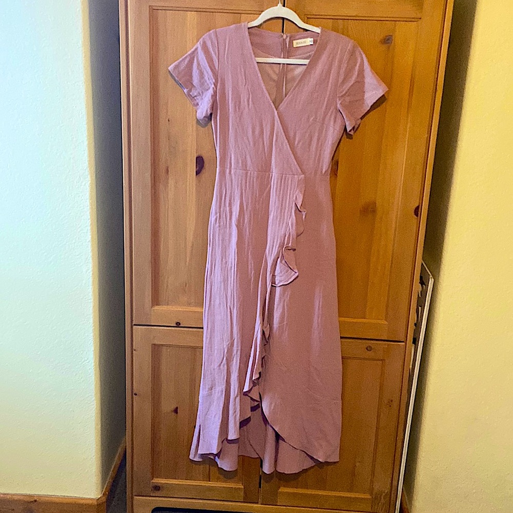 Roolee Orchid-Pink faux Wrap Dress 💗